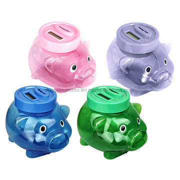 Electronic Count Pig Money Box with Customized Logo